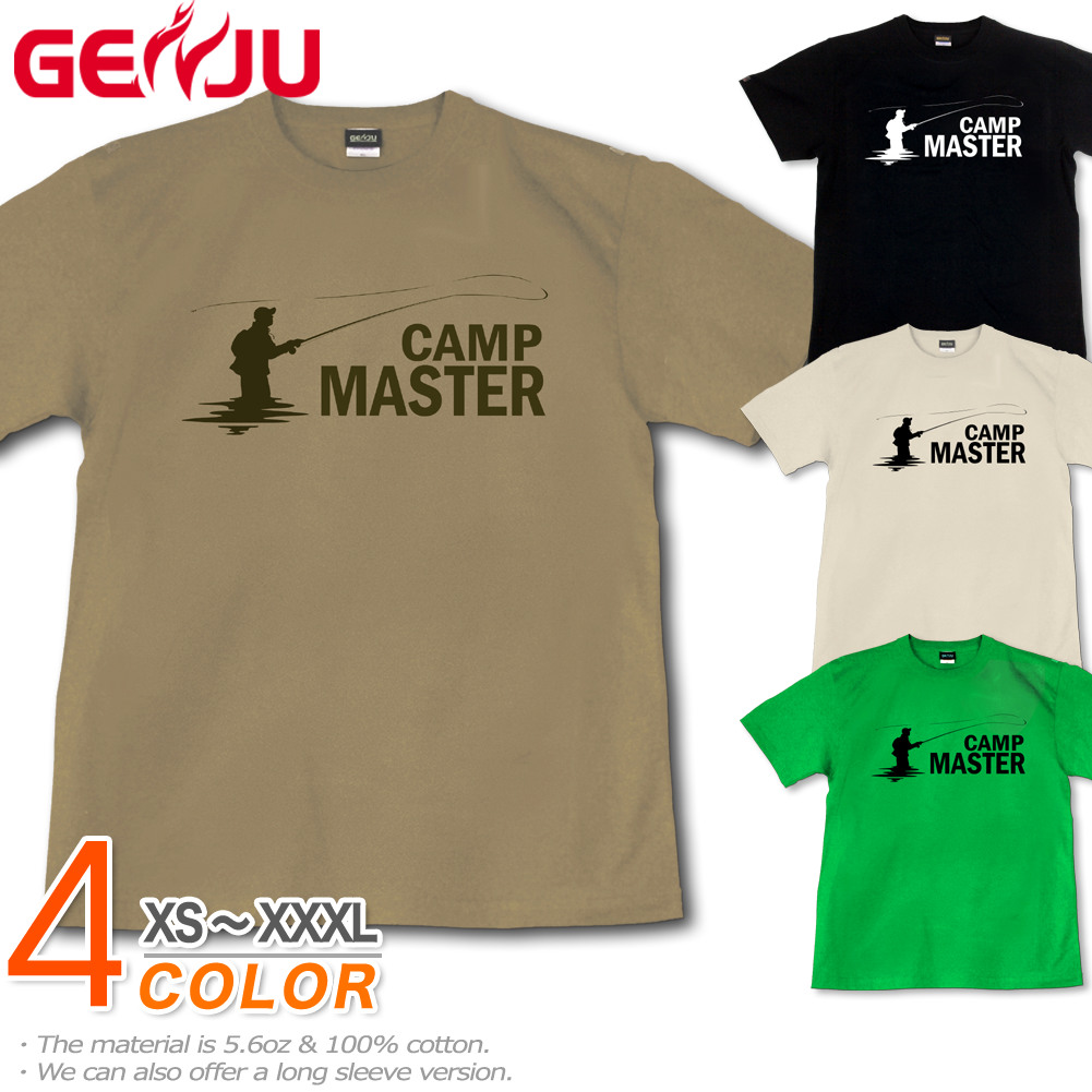 ★【GENJU】 メンズ Tシャツ キャンプ 釣り フィッシング フライ 渓流 アウトドア キャンパー キャンプギア CAMP OUTDOORS アメカジ ブランド 半袖 長袖 ｔシャツ ティーシャツ ロンT カーキ ブラック 大きめサイズあり XS S M L XXL XXXL 2L 3L 4L 【CAMP MASTER Type-4】