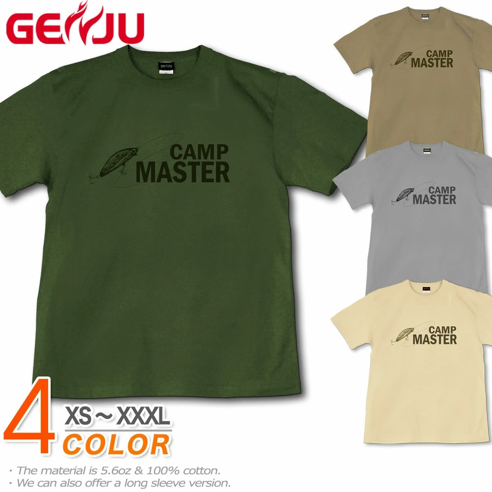 GENJU キャンプ ルアー 釣り アウトドア キャンパー キャンプギア メンズ レディース Tシャツ 半袖 長袖 CAMP MASTER Type-6 大きめサイズあり XXL XXXL 2L 3L 4L